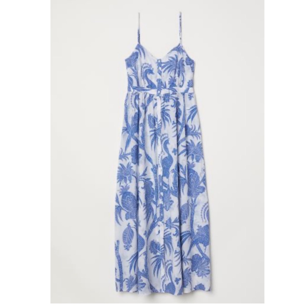 Blue and white cotton dress